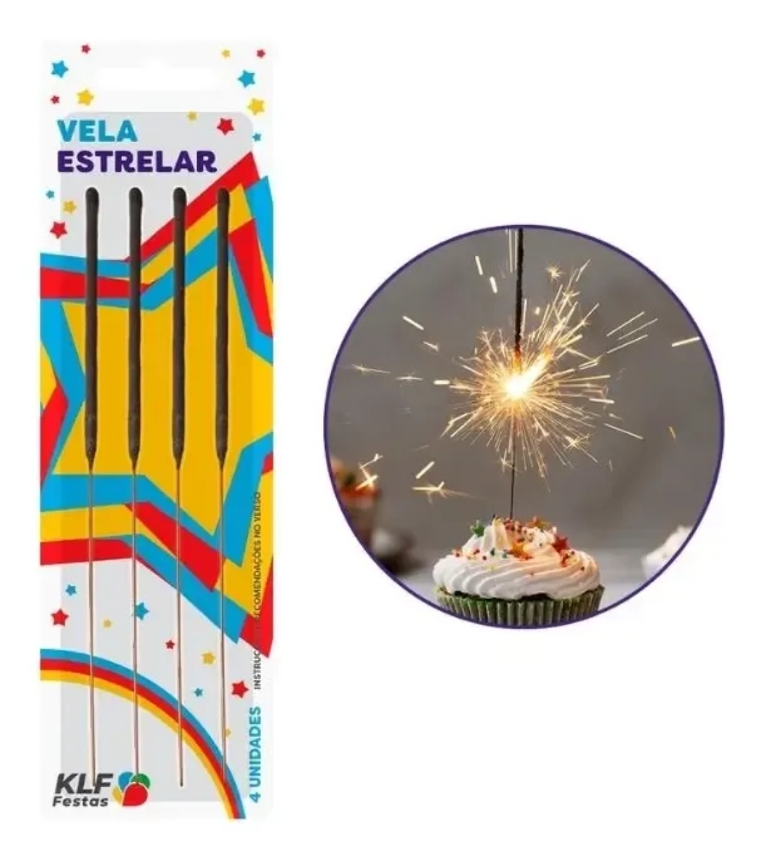 Vela Estrelinhas c/ 4